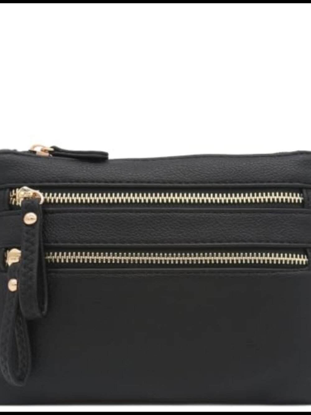 Faux Leather Crossbody Bag Small Wristlet Detachable Strap